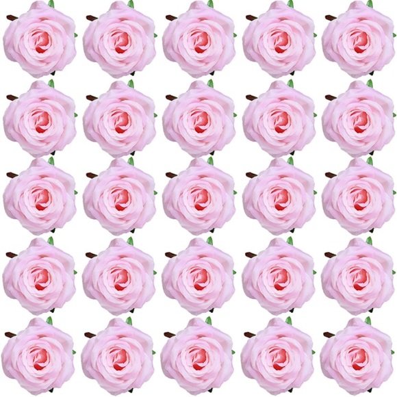 30 Count Pink Silk Roses 4 Inch Heads & Stems Wedding Bouquet Flowers New - Picture 3 of 4